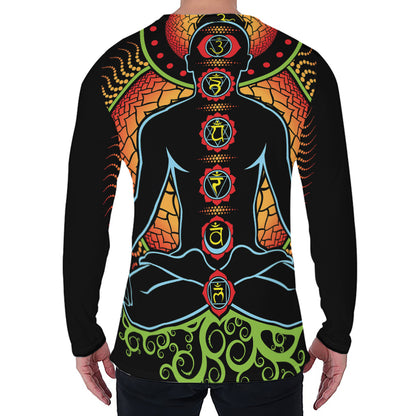 The Seven Chakras Print Men's Long Sleeve T-Shirt