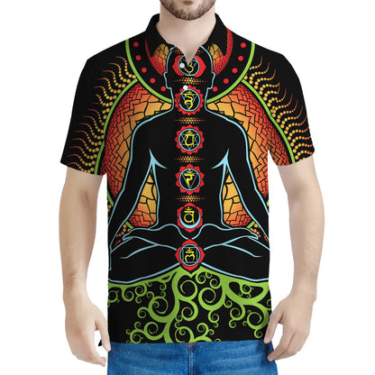 The Seven Chakras Print Men's Polo Shirt
