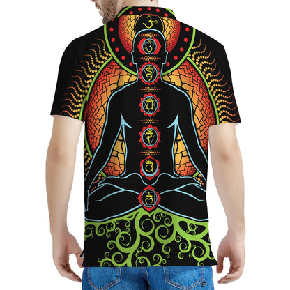The Seven Chakras Print Men's Polo Shirt