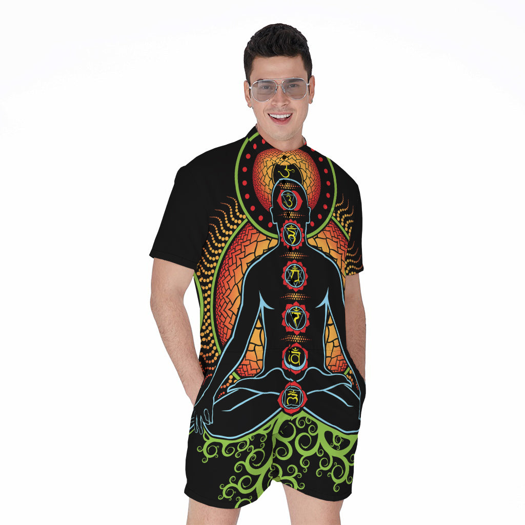 The Seven Chakras Print Men's Rompers