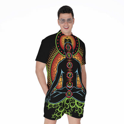 The Seven Chakras Print Men's Rompers