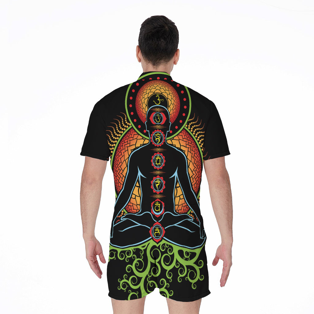 The Seven Chakras Print Men's Rompers