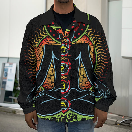 The Seven Chakras Print Men's Shirt Jacket