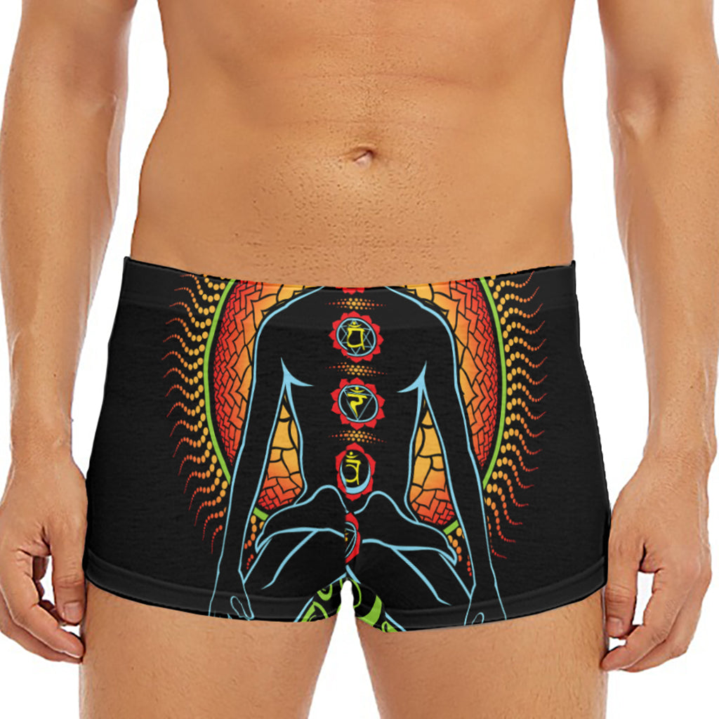 The Seven Chakras Print Men's Short Boxer Briefs
