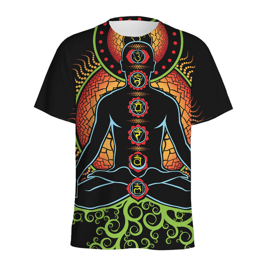 The Seven Chakras Print Men's Sports T-Shirt