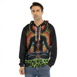The Seven Chakras Print Men's Velvet Pullover Hoodie