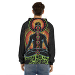 The Seven Chakras Print Men's Velvet Pullover Hoodie