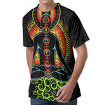 The Seven Chakras Print Men's Velvet T-Shirt