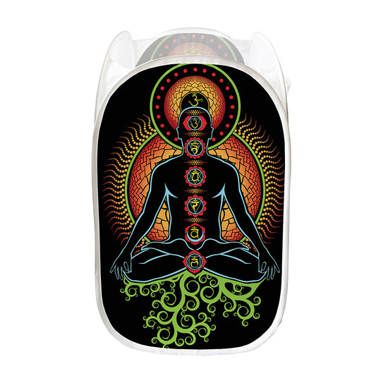 The Seven Chakras Print Mesh Laundry Hamper
