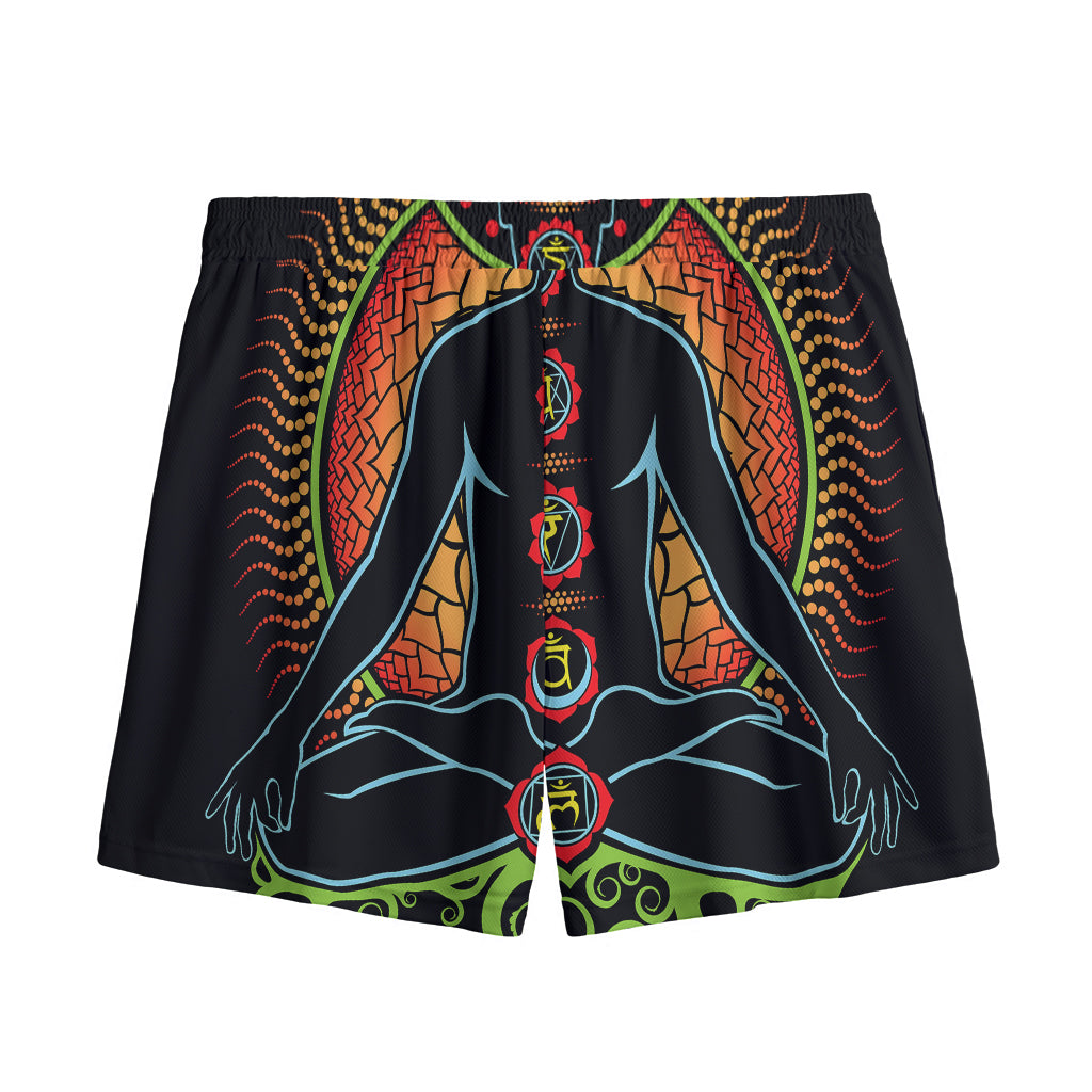 The Seven Chakras Print Mesh Shorts