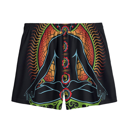 The Seven Chakras Print Mesh Shorts