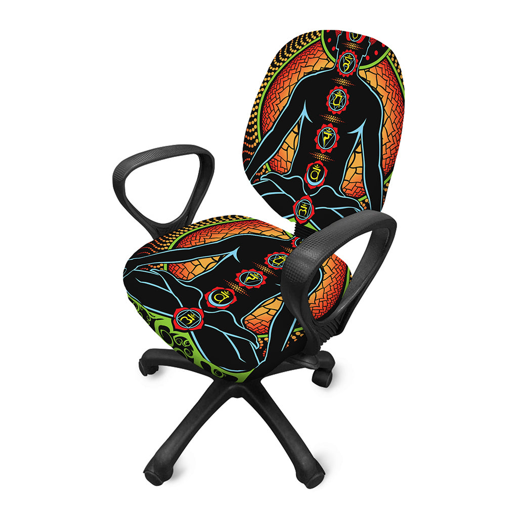 The Seven Chakras Print Office Chair Cover