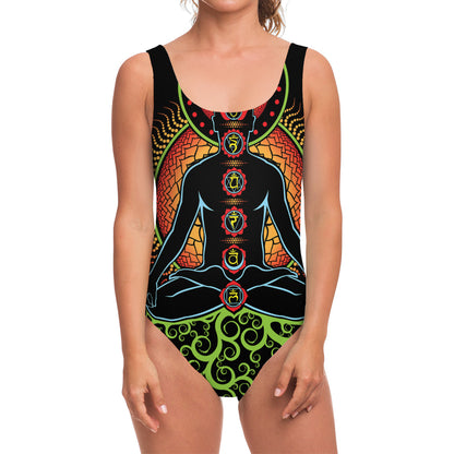 The Seven Chakras Print One Piece Swimsuit