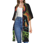 The Seven Chakras Print Open Front Beach Cover Up