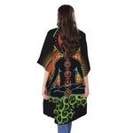 The Seven Chakras Print Open Front Beach Cover Up