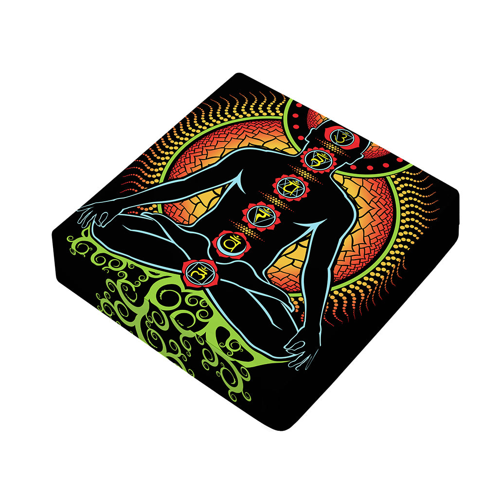 The Seven Chakras Print Outdoor Seat Cushion Cover
