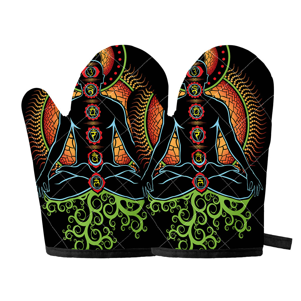 The Seven Chakras Print Oven Mitts
