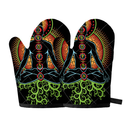 The Seven Chakras Print Oven Mitts