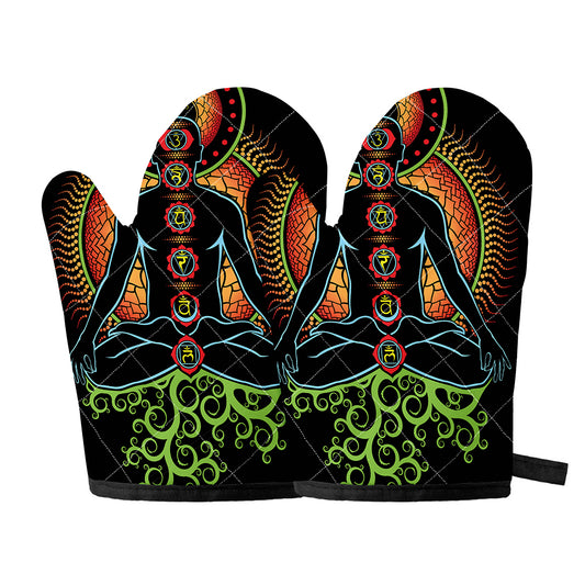 The Seven Chakras Print Oven Mitts