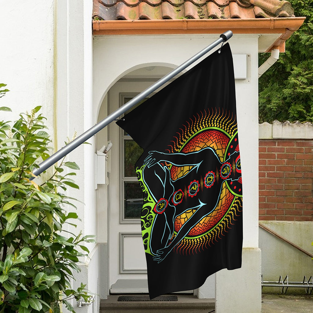 The Seven Chakras Print Polyester Flag