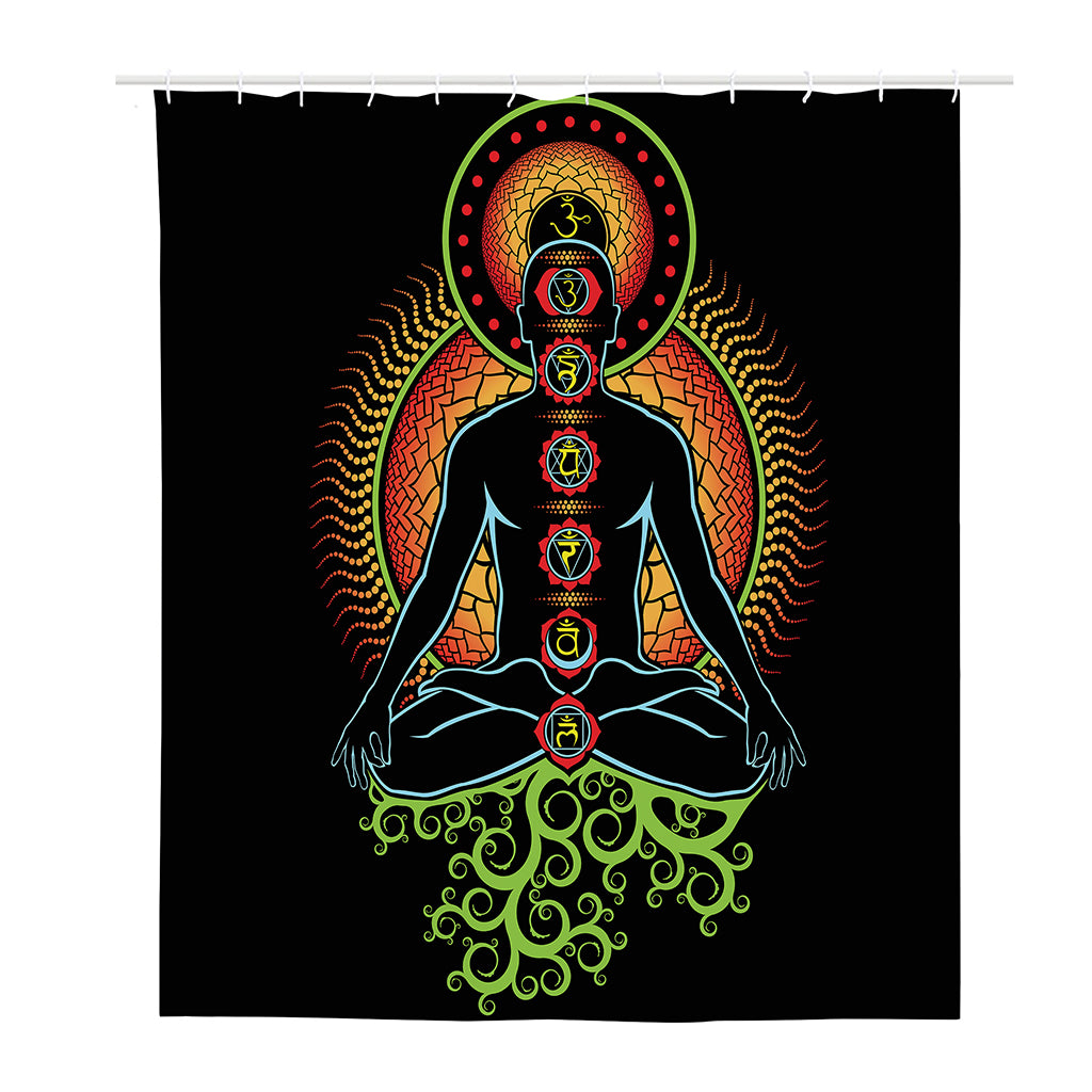 The Seven Chakras Print Polyester Shower Curtain