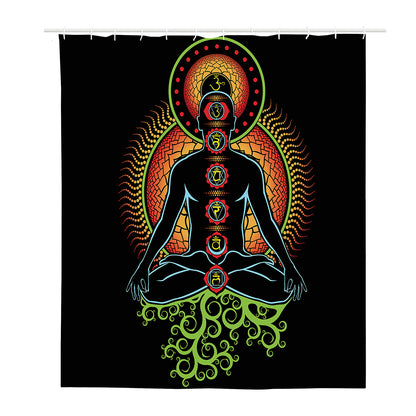 The Seven Chakras Print Polyester Shower Curtain