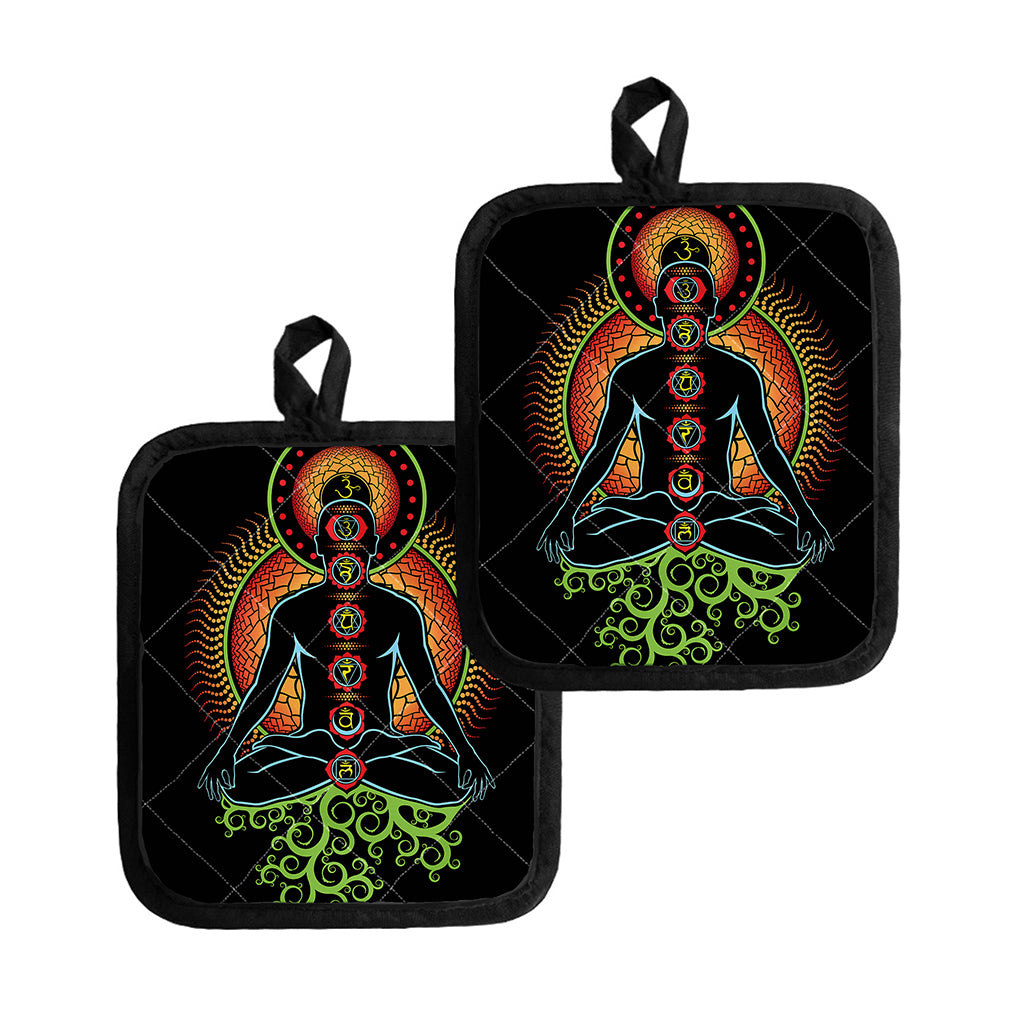 The Seven Chakras Print Pot Holders