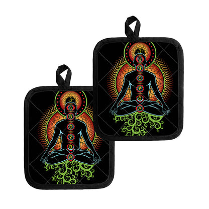 The Seven Chakras Print Pot Holders