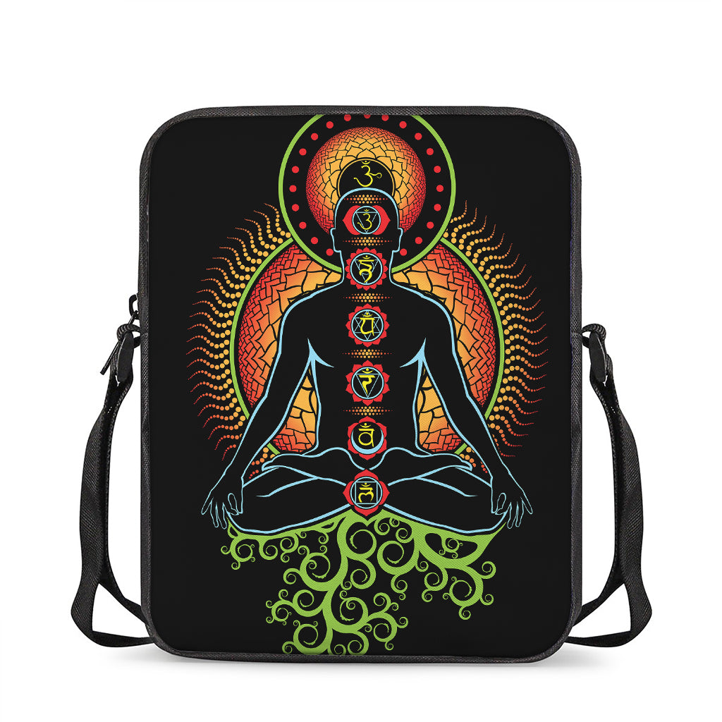 The Seven Chakras Print Rectangular Crossbody Bag
