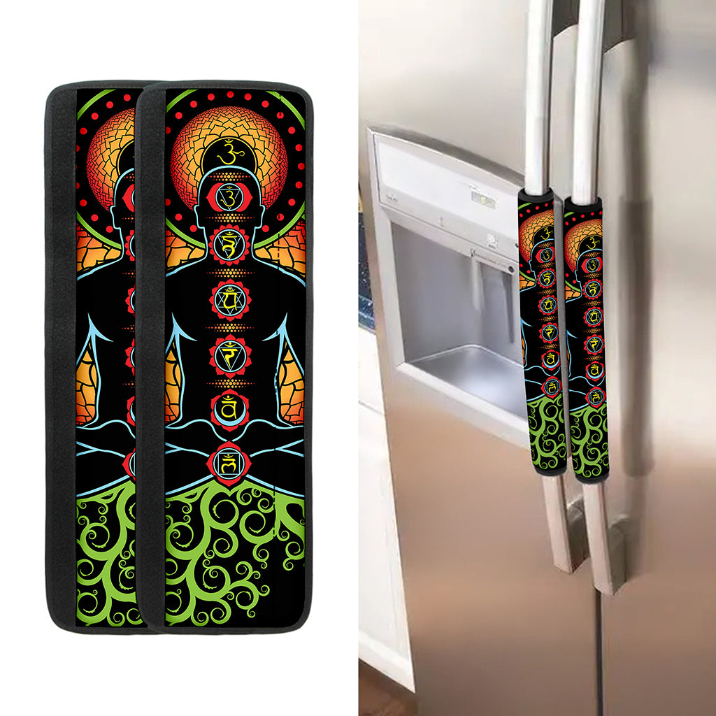The Seven Chakras Print Refrigerator Handle Covers