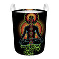 The Seven Chakras Print Round Laundry Basket