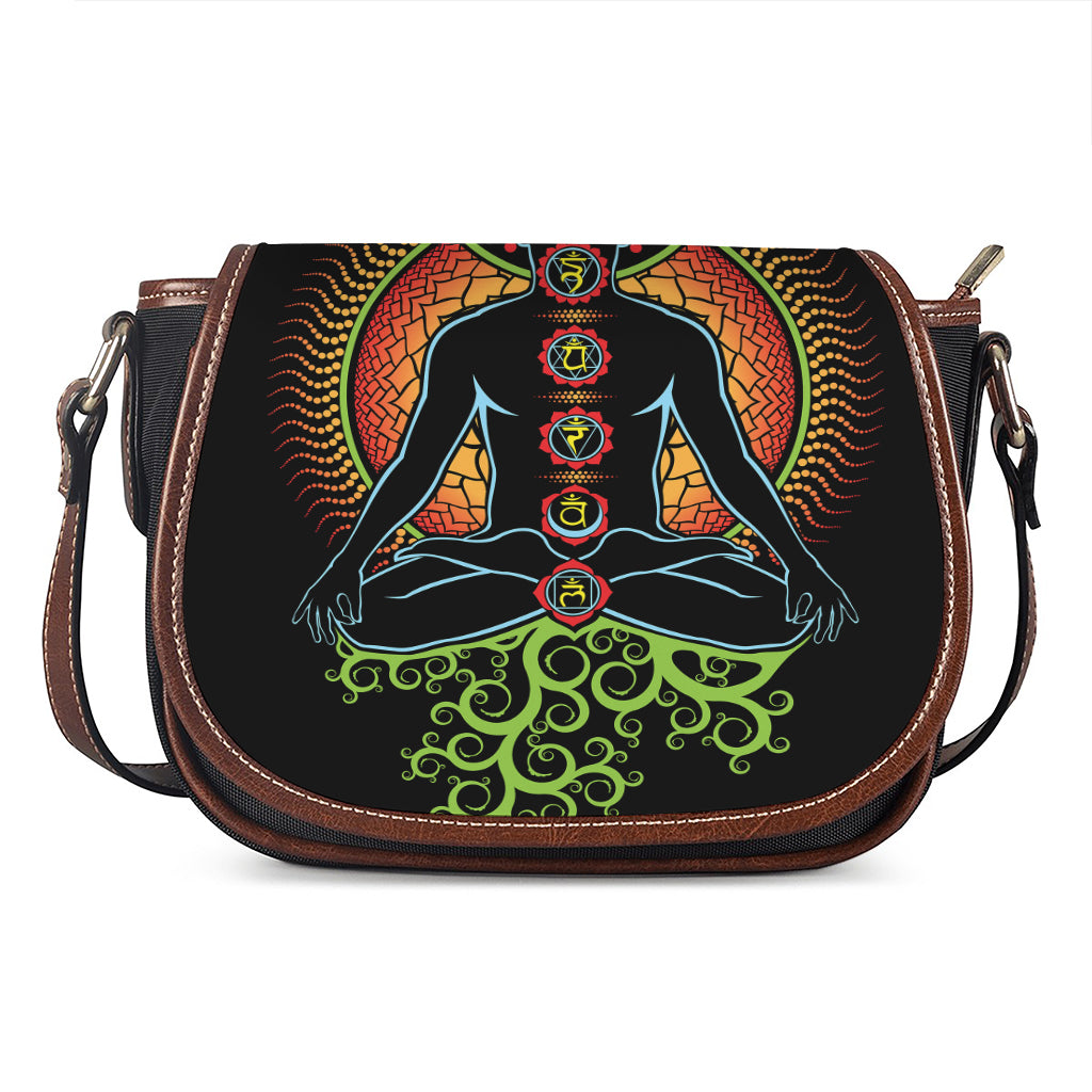 The Seven Chakras Print Saddle Bag