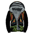 The Seven Chakras Print Sherpa Lined Zip Up Hoodie