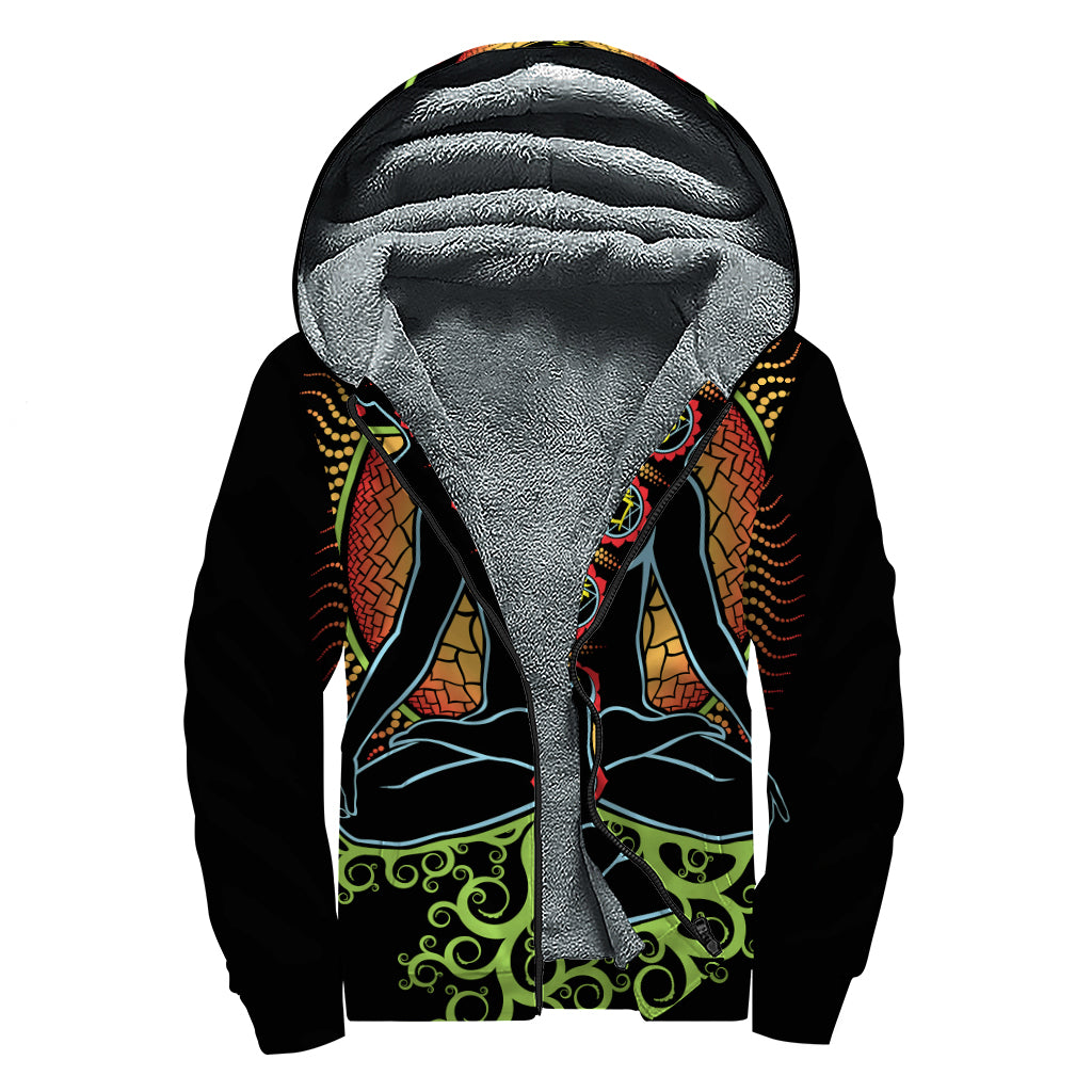 The Seven Chakras Print Sherpa Lined Zip Up Hoodie