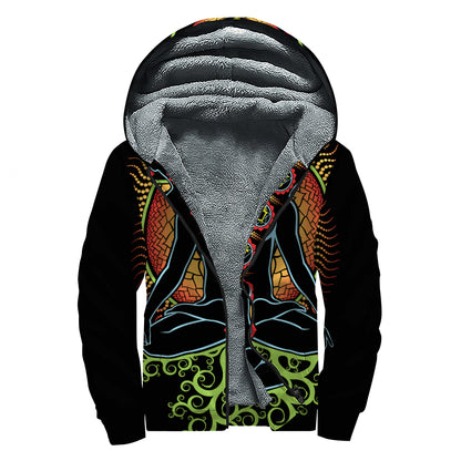 The Seven Chakras Print Sherpa Lined Zip Up Hoodie