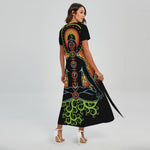 The Seven Chakras Print Short Sleeve Maxi Dress