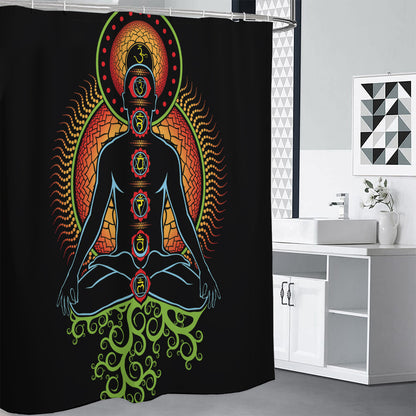 The Seven Chakras Print Shower Curtain