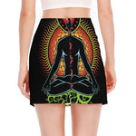 The Seven Chakras Print Side Slit Mini Skirt