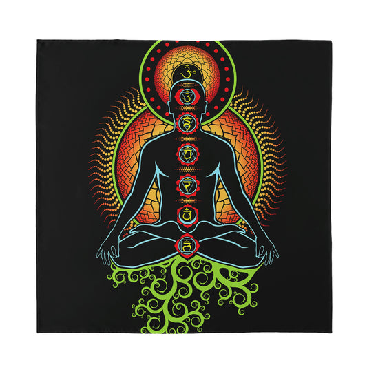 The Seven Chakras Print Silk Bandana