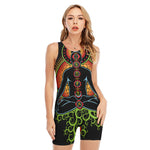 The Seven Chakras Print Sleeveless One Piece Swimsuit
