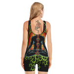 The Seven Chakras Print Sleeveless One Piece Swimsuit