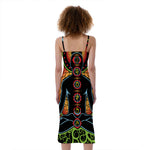 The Seven Chakras Print Slim Fit Midi Cami Dress