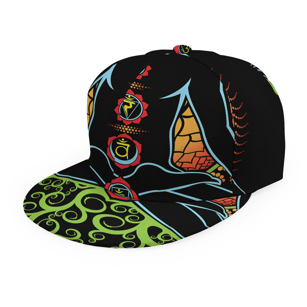 The Seven Chakras Print Snapback Cap
