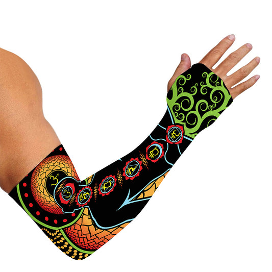 The Seven Chakras Print Sun Protection Arm Sleeves