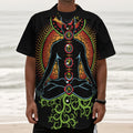 The Seven Chakras Print Textured Short Sleeve Shirt