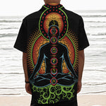 The Seven Chakras Print Textured Short Sleeve Shirt