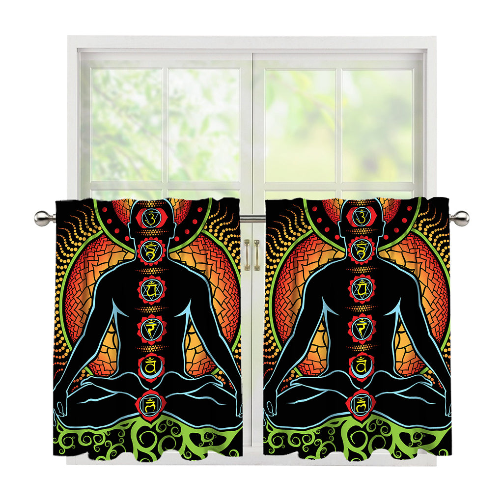 The Seven Chakras Print Tier Curtains