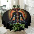 The Seven Chakras Print Waterproof Round Tablecloth