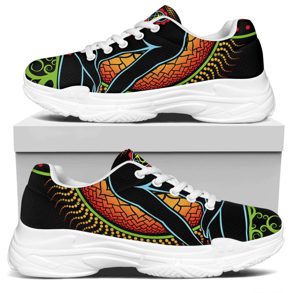 The Seven Chakras Print White Chunky Shoes