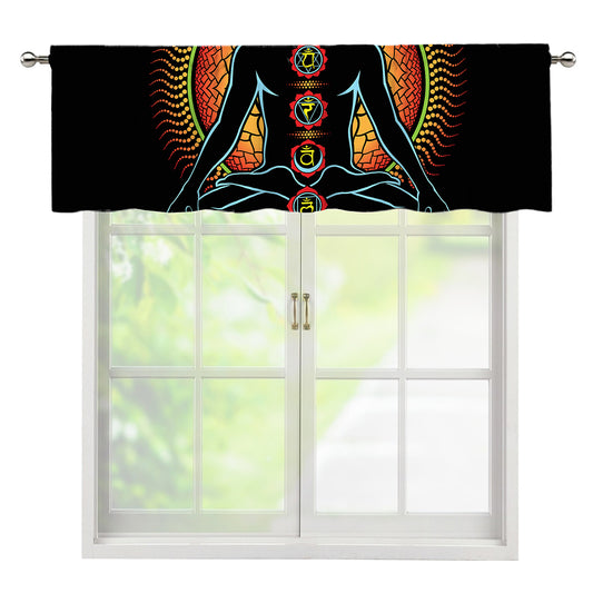 The Seven Chakras Print Window Valance